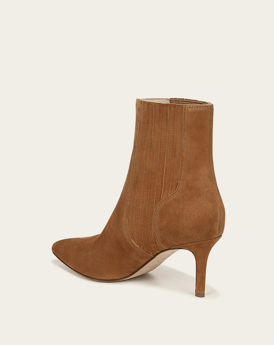 Lisa Mid-Heel Suede Bootie in Hazelwood