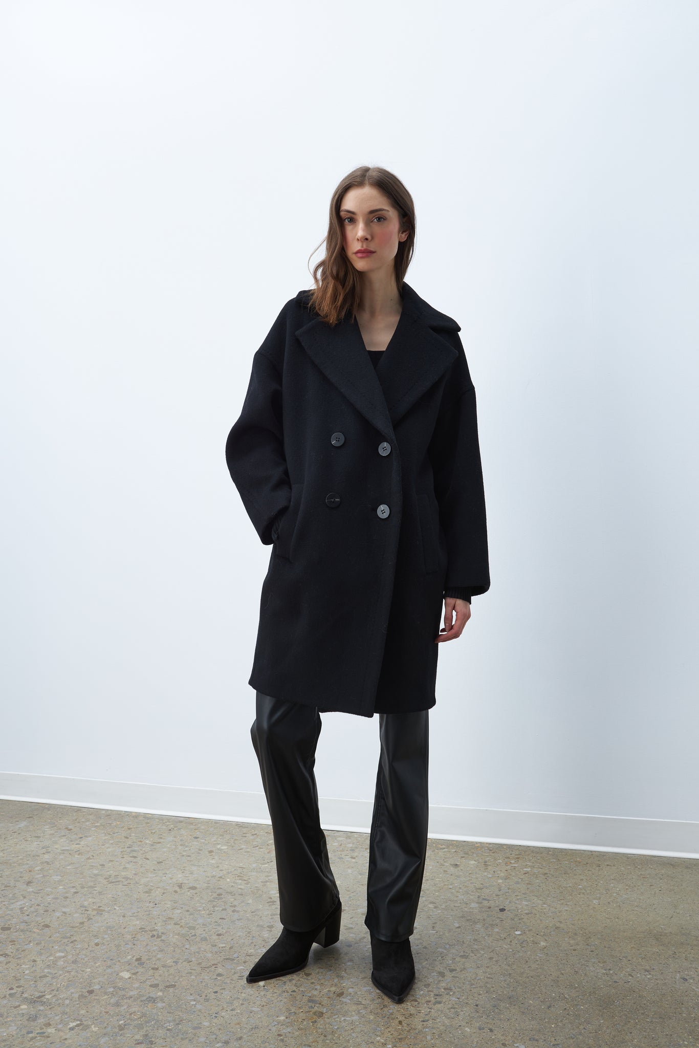 Maxine Coat in Caviar