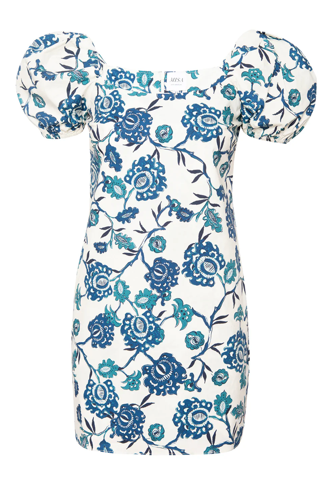 Analie Dress in Indigo Teal Blooms Poplin