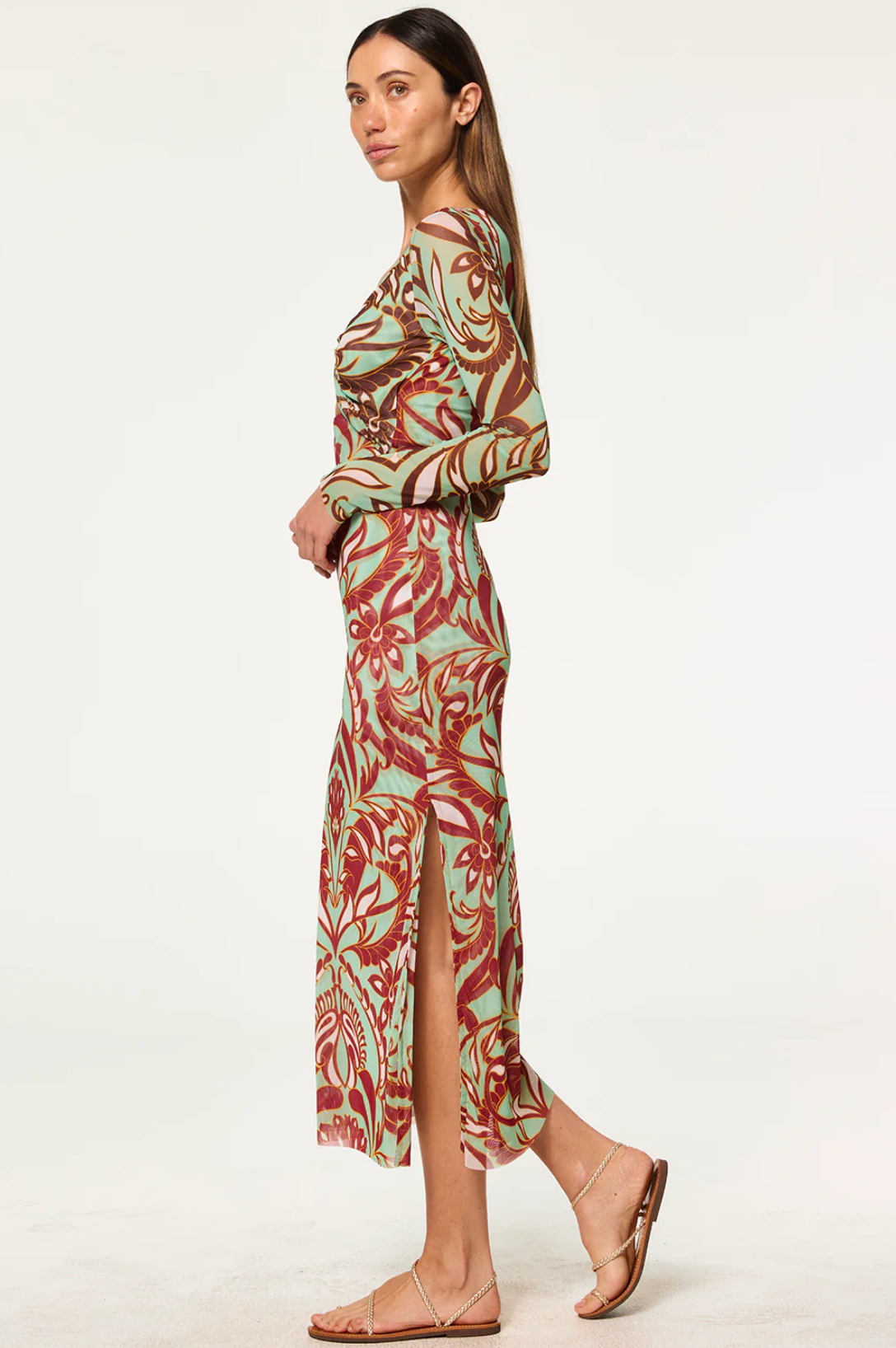 Tamar Dress in Vintage Botanical Mix Mesh