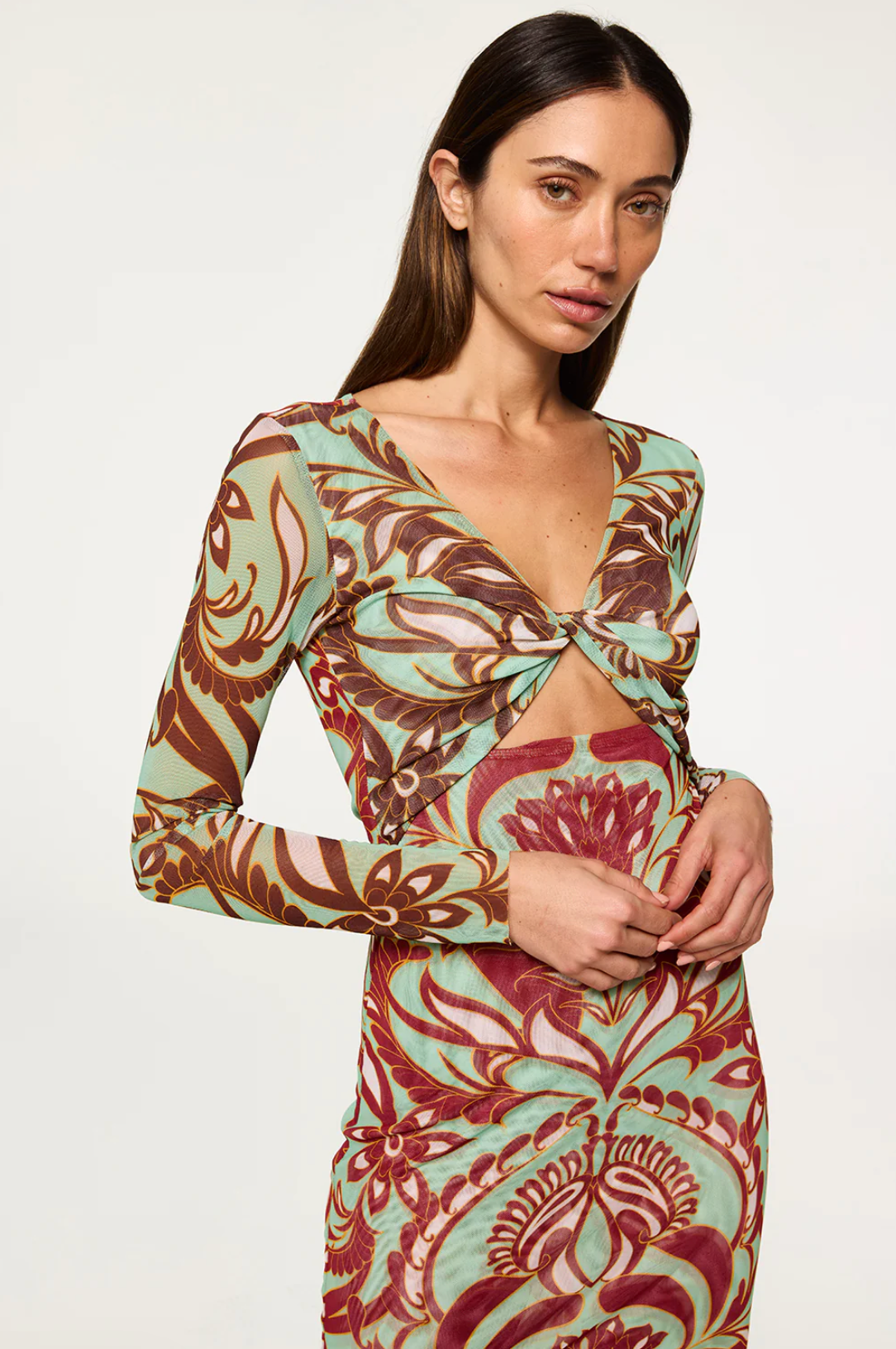 Tamar Dress in Vintage Botanical Mix Mesh