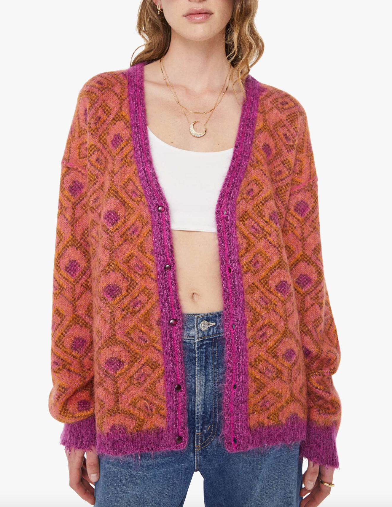 The Double Face Cardigan in Birds of Paradise