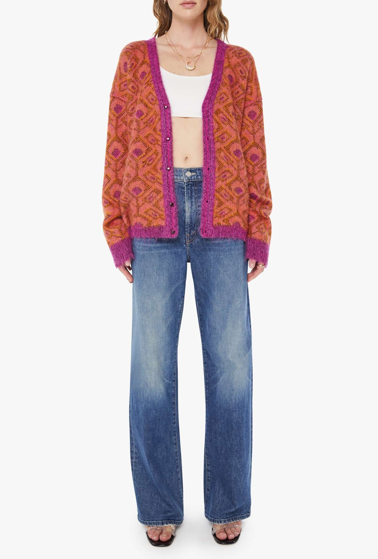 The Double Face Cardigan in Birds of Paradise