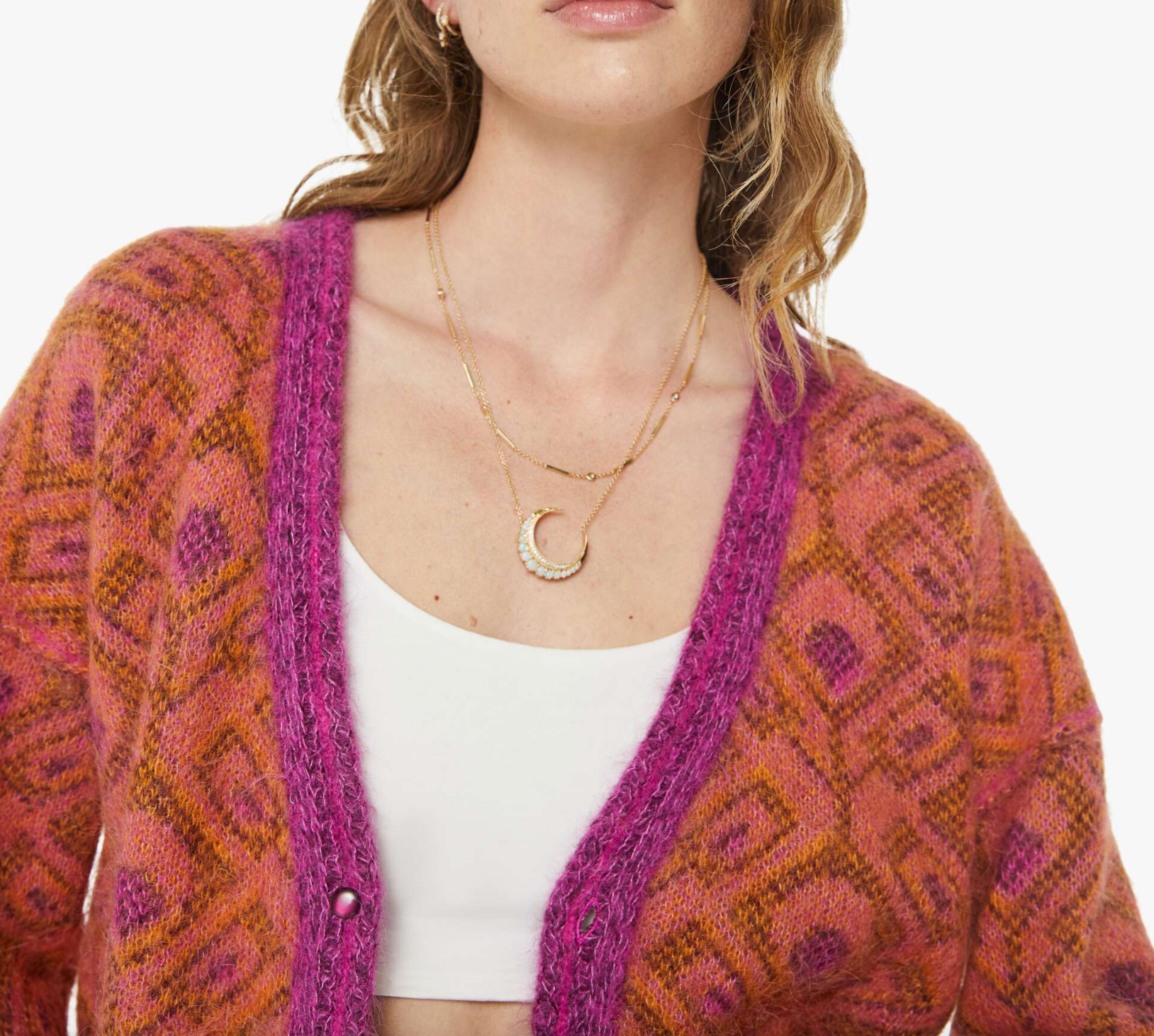 The Double Face Cardigan in Birds of Paradise
