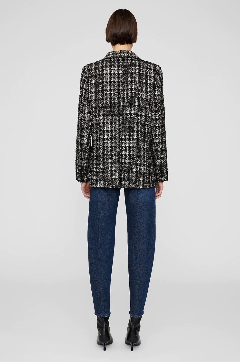 Madeleine Blazer in Tan and Black Tweed
