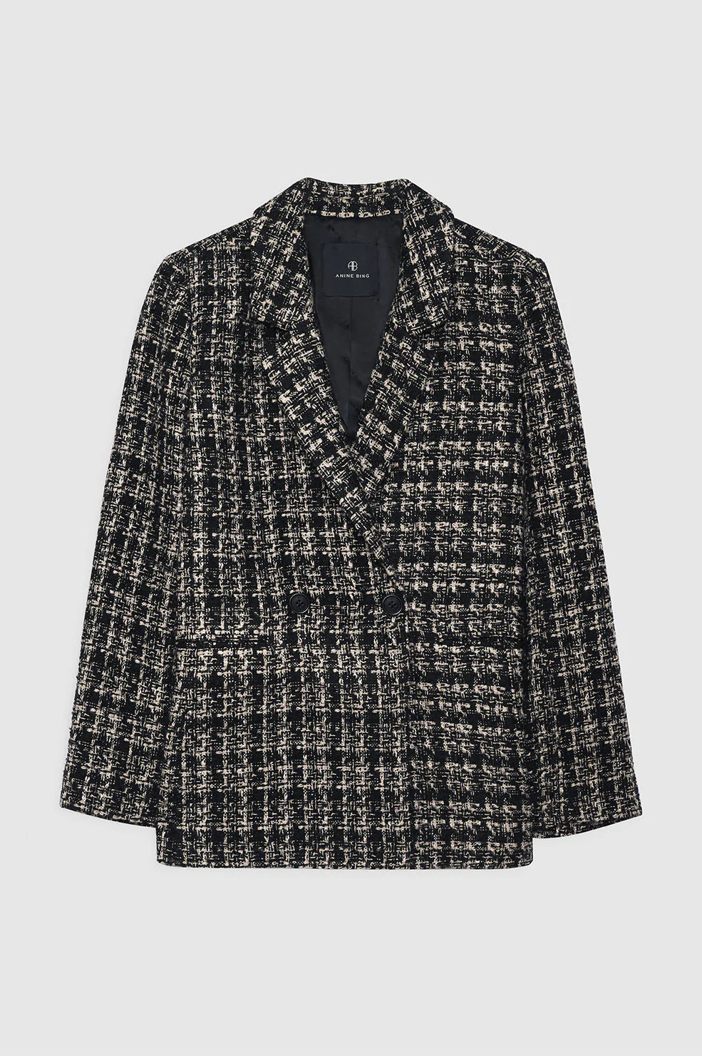 Madeleine Blazer in Tan and Black Tweed