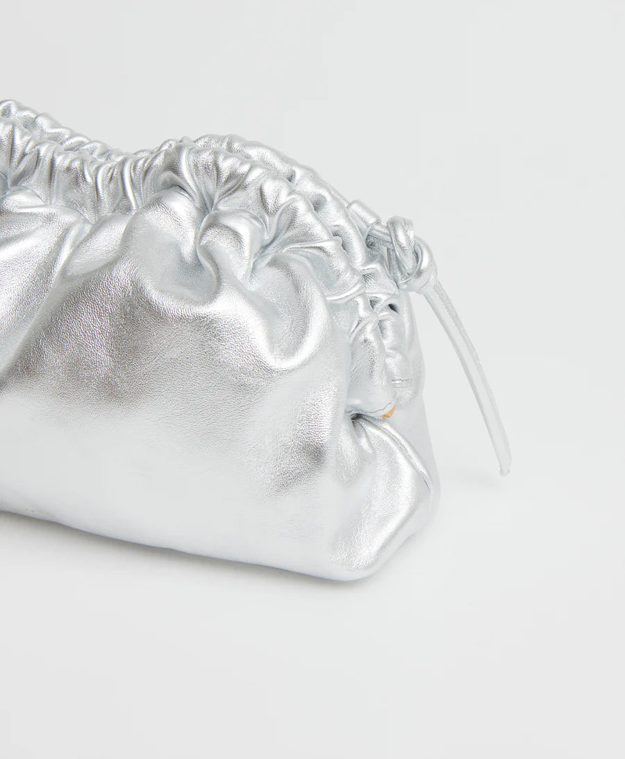 Mini Cloud Clutch in Silver