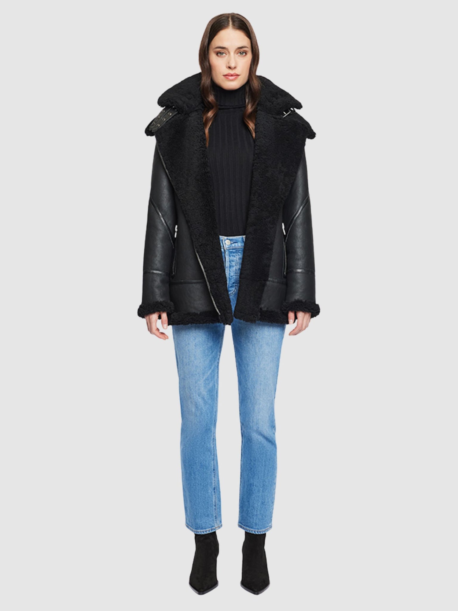 Martina Jacket in Jet Silky Nappa