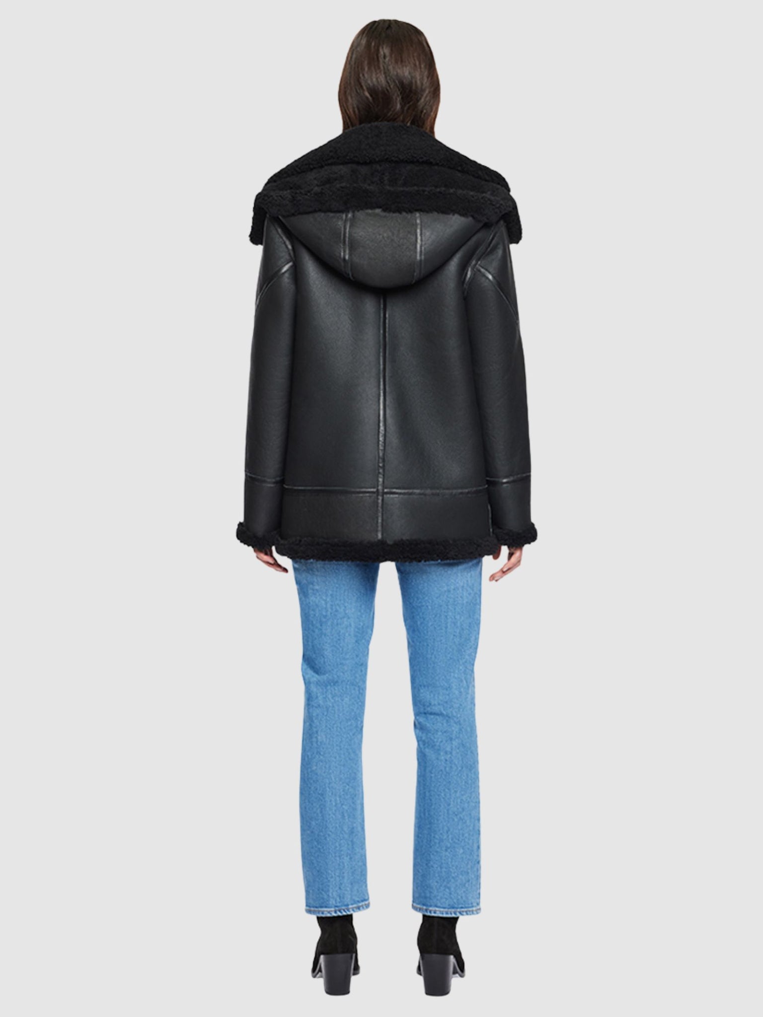 Martina Jacket in Jet Silky Nappa