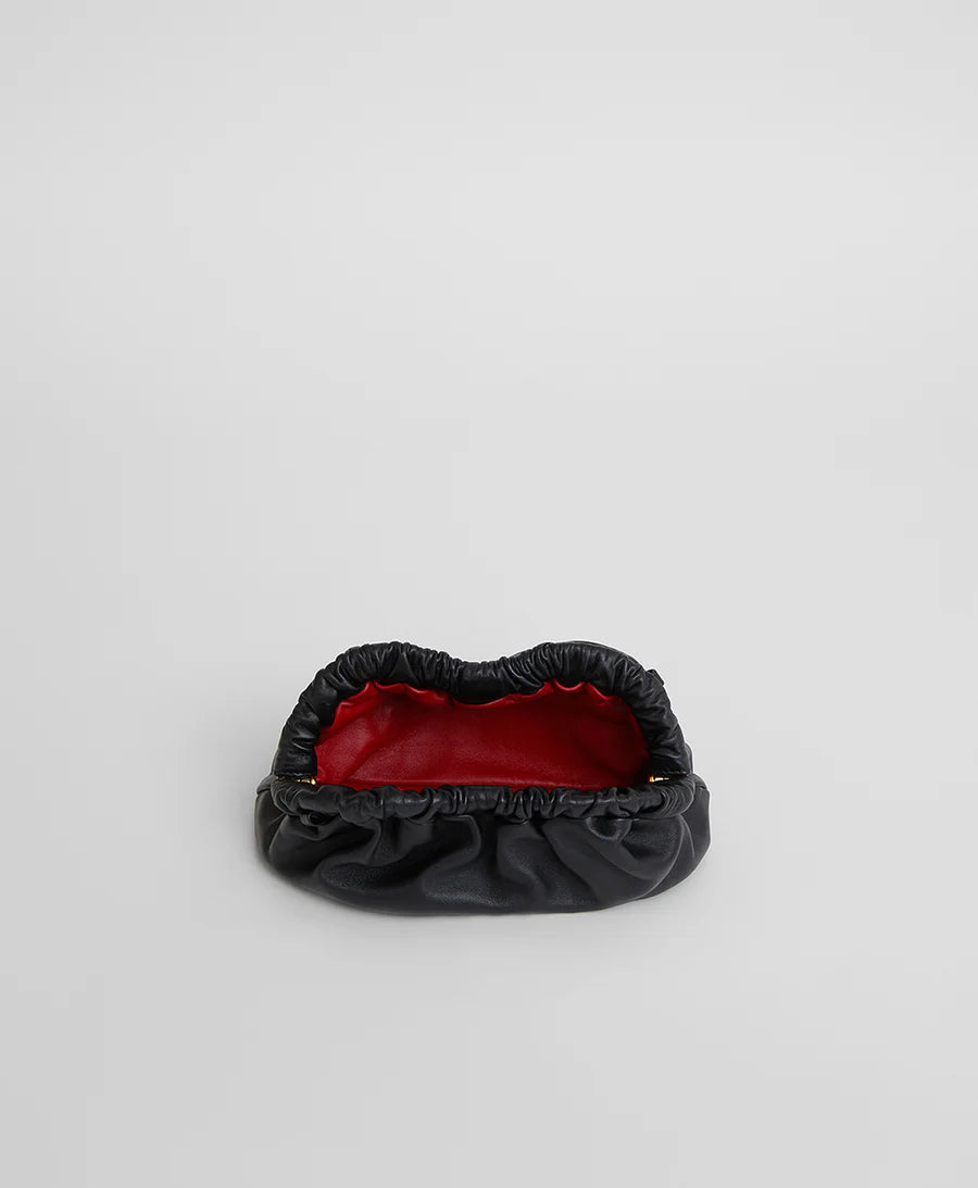 Mini Cloud Clutch in Black/Flamma