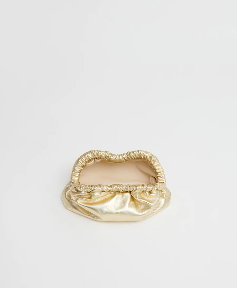 Mini Cloud Clutch in Gold