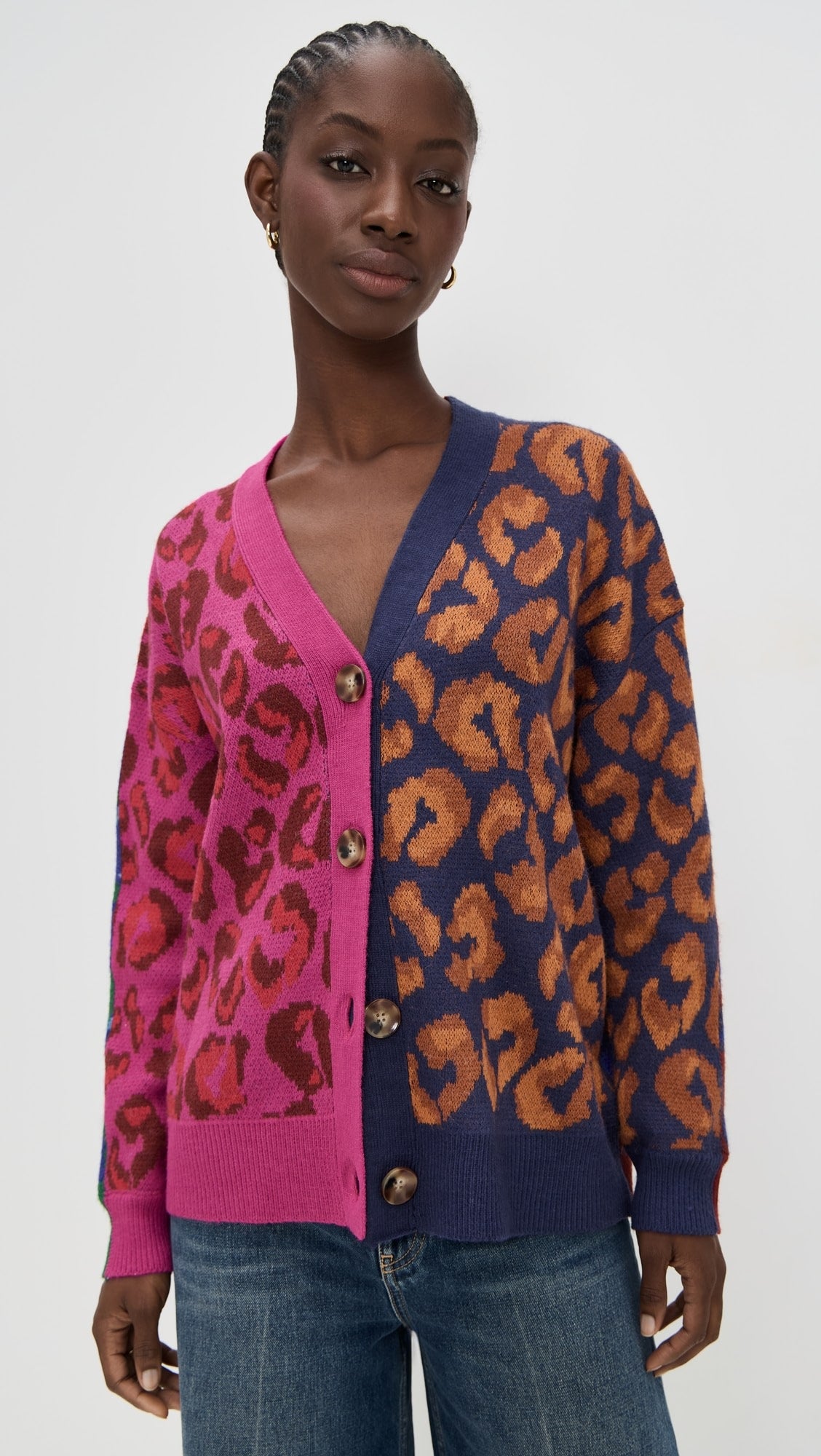 Mixed Ikat Leopard Cardigan