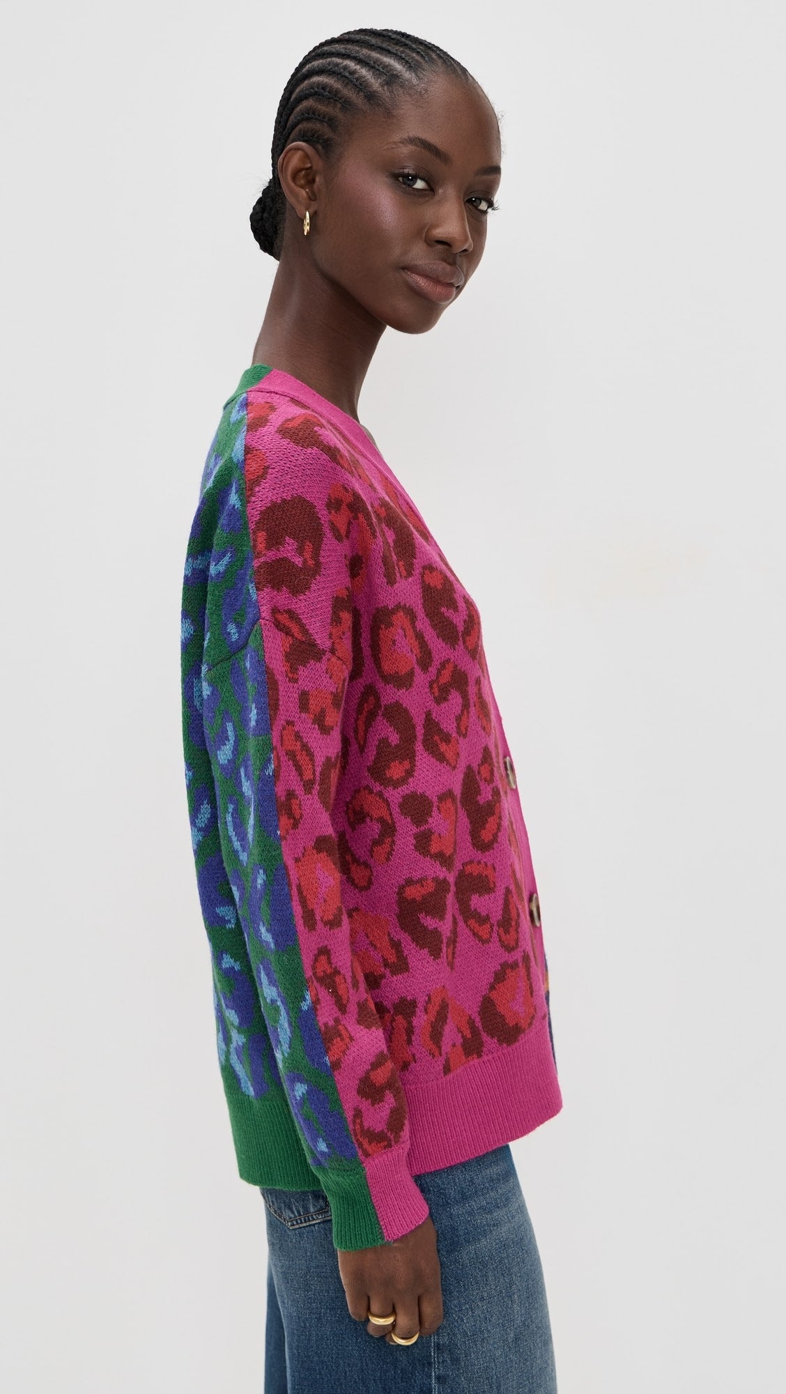 Mixed Ikat Leopard Cardigan