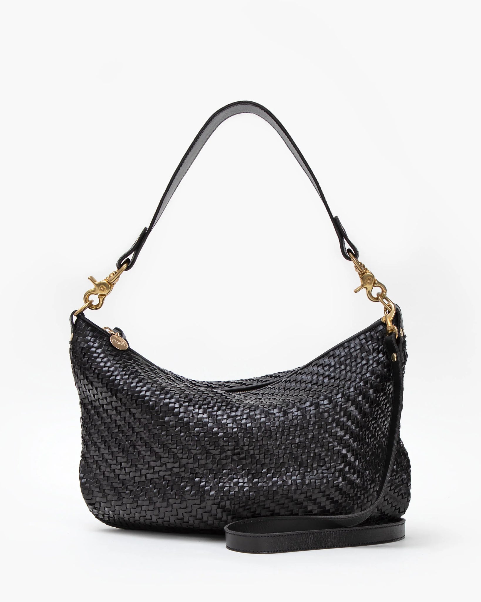 Moyen Messenger in Black Woven Zig Zag