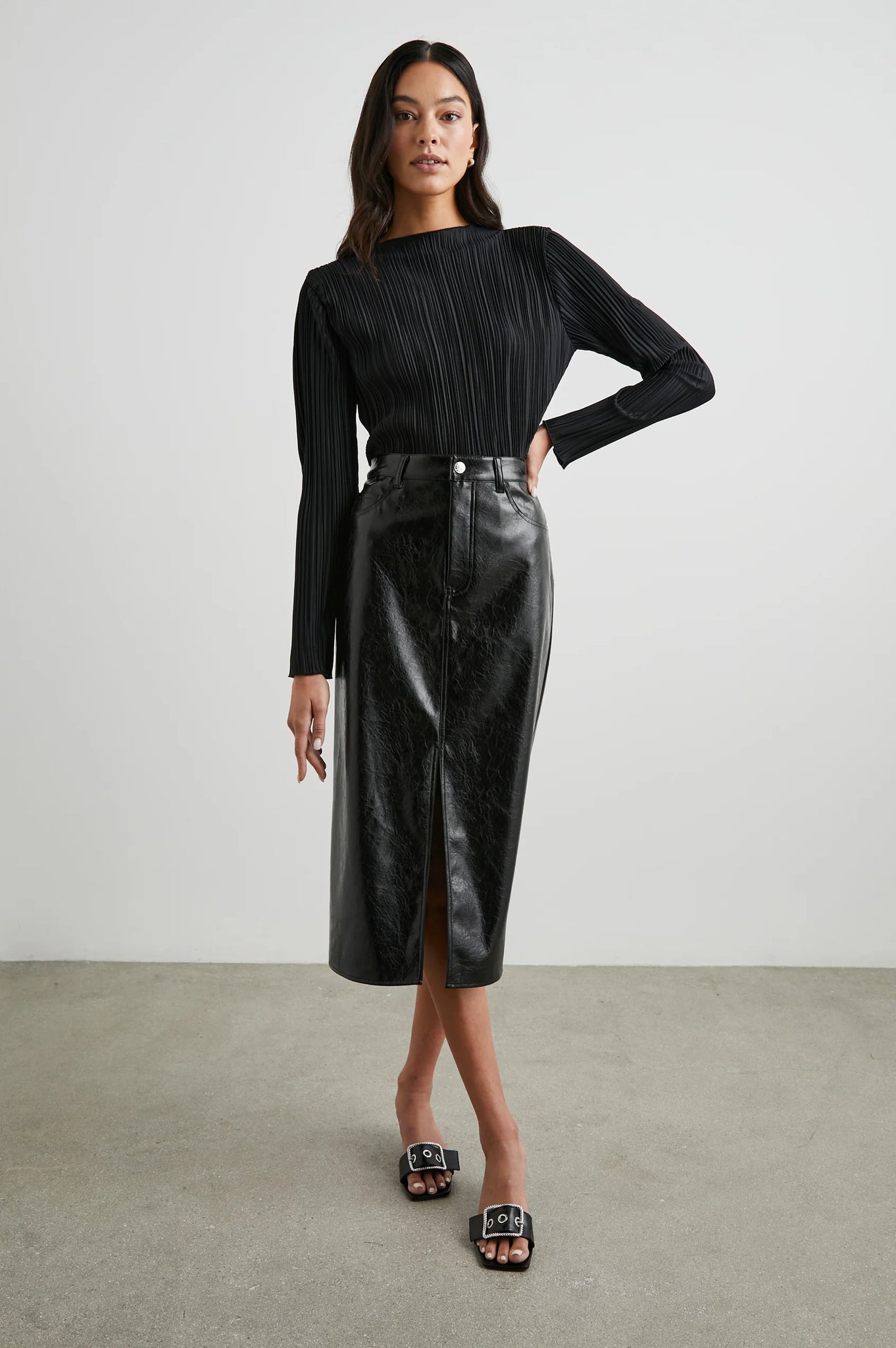 Norma Skirt in Black Patent