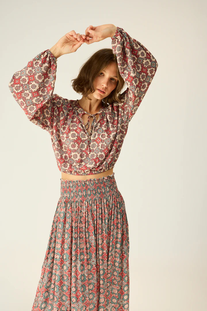 Amelia Top in Spanish Tile Almond