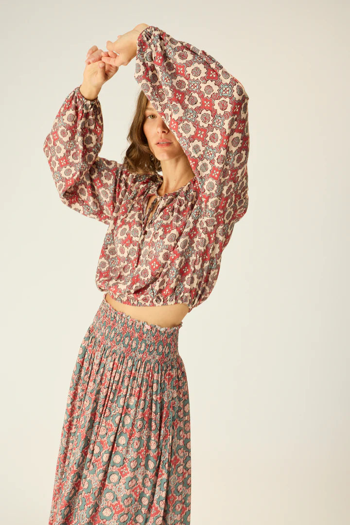 Amelia Top in Spanish Tile Almond