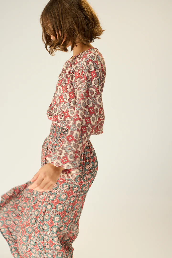 Amelia Top in Spanish Tile Almond