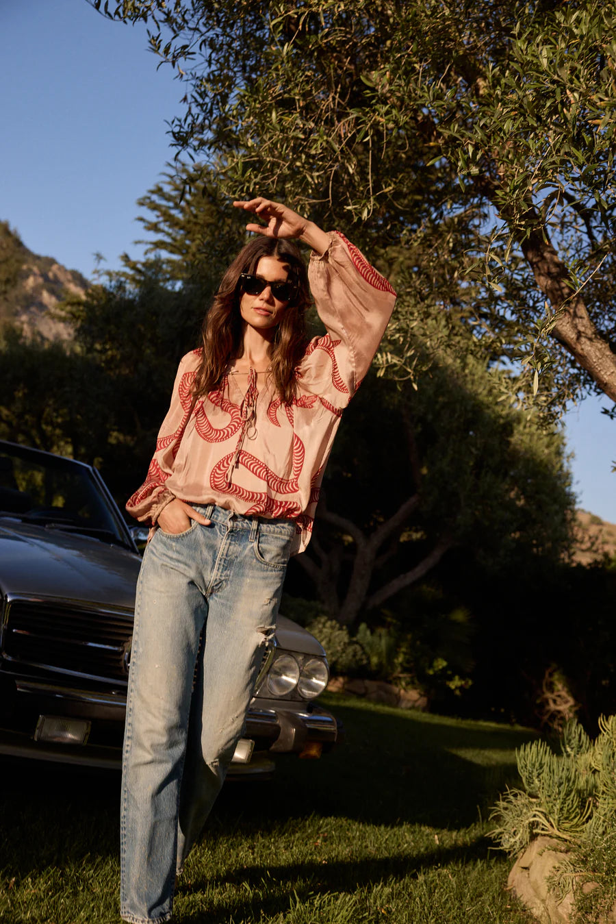 Ashley Top in Ament Snake Bone