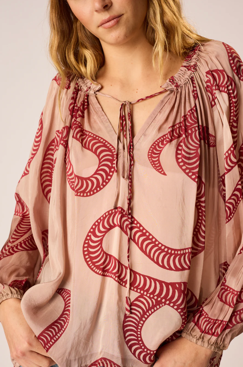 Ashley Top in Ament Snake Bone