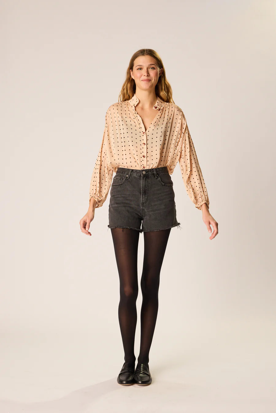 Iris Top in Polka Dot Creama