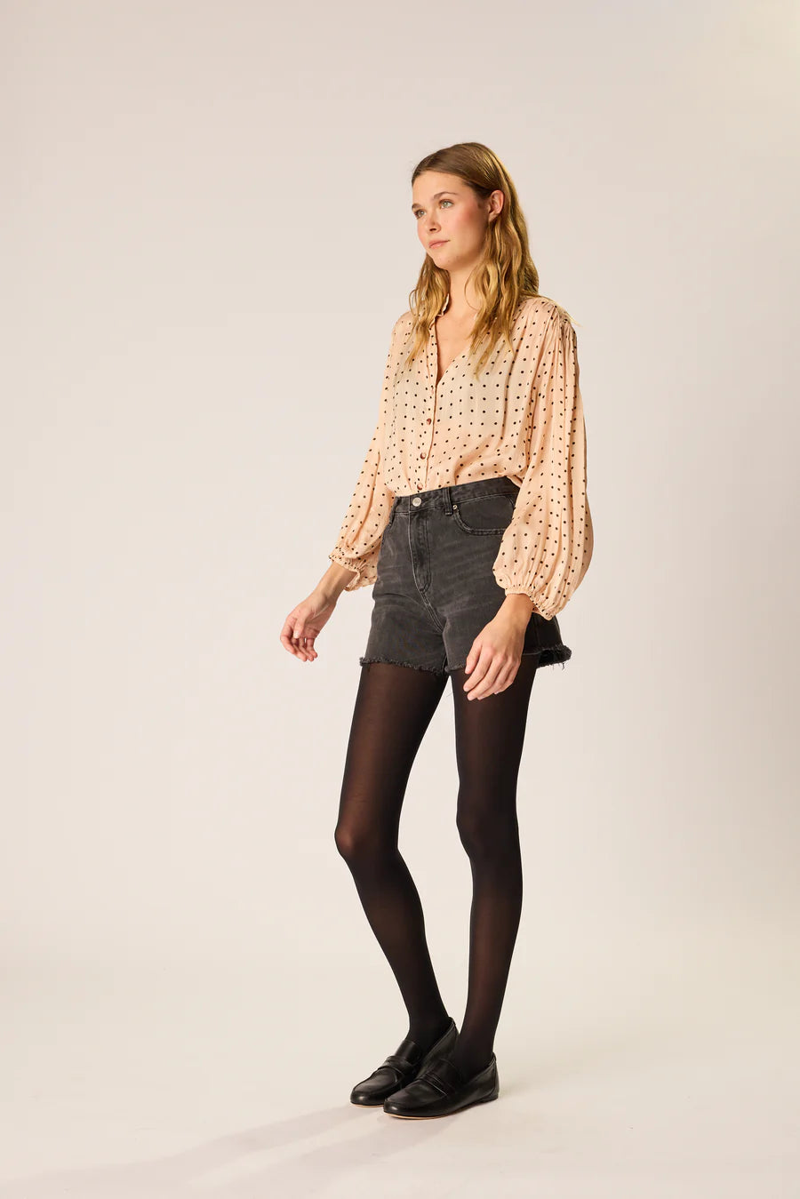 Iris Top in Polka Dot Creama