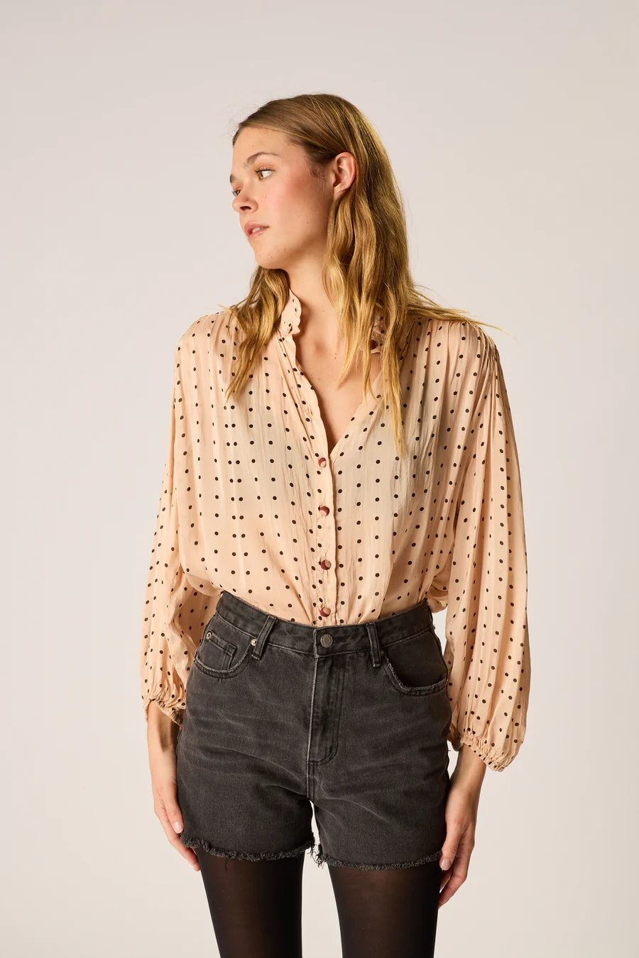 Iris Top in Polka Dot Creama
