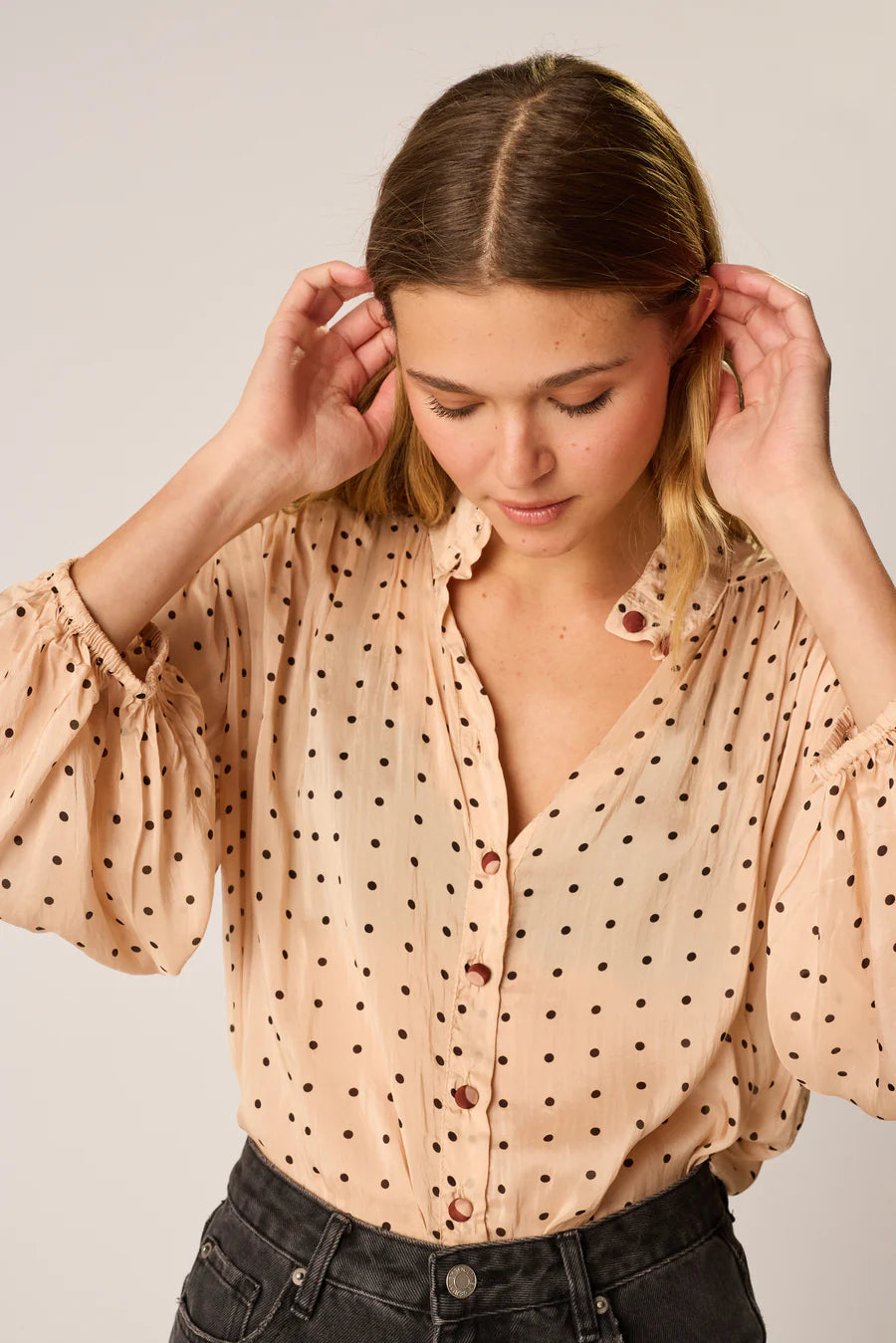 Iris Top in Polka Dot Creama
