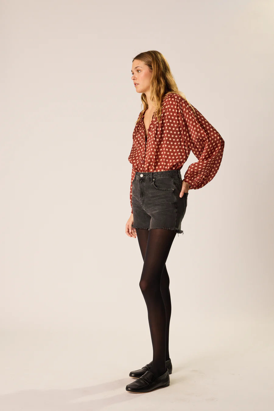 Tolan Shirt in Polka Dot Cappuccino
