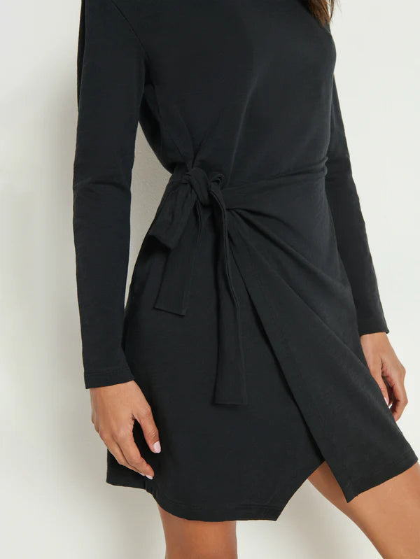 Taylor Wrap Dress in Jet Black
