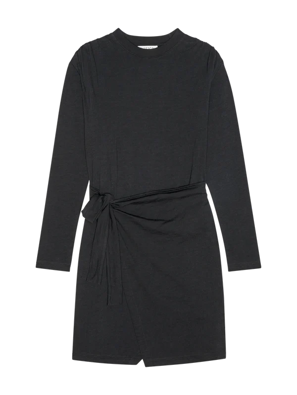 Taylor Wrap Dress in Jet Black