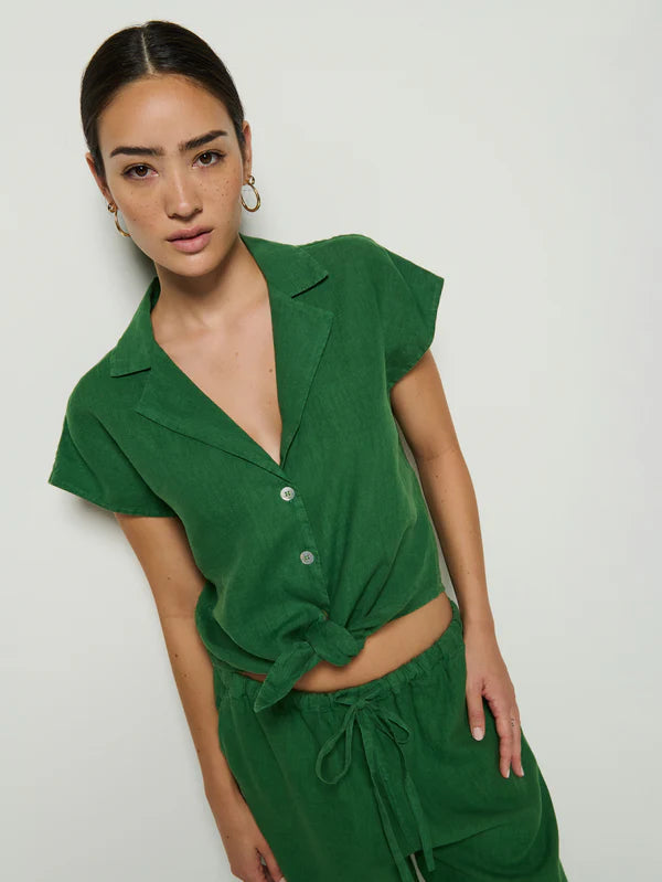 Noemi Tie Top in Green Lawn