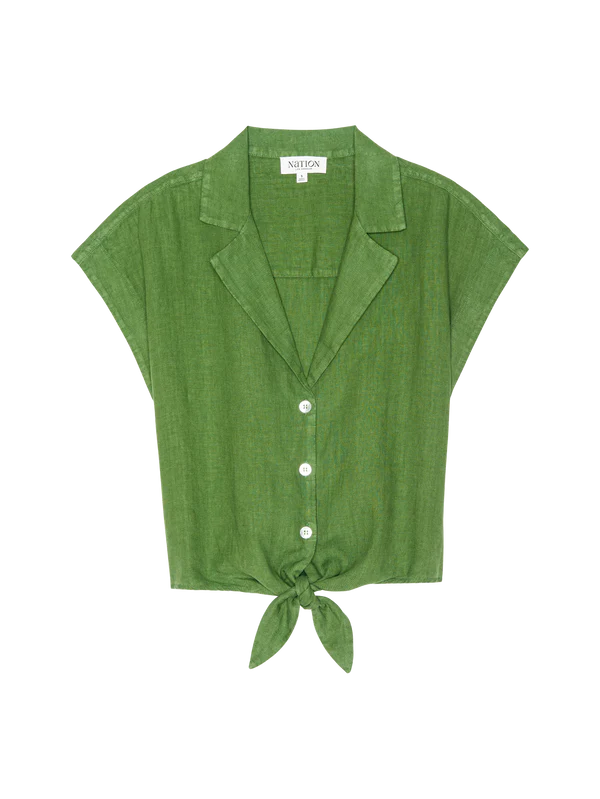 Noemi Tie Top in Green Lawn
