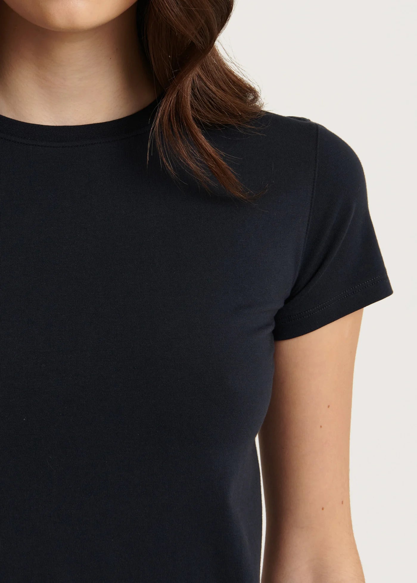 Pima Cotton Stretch Slim T-Shirt in Midnight