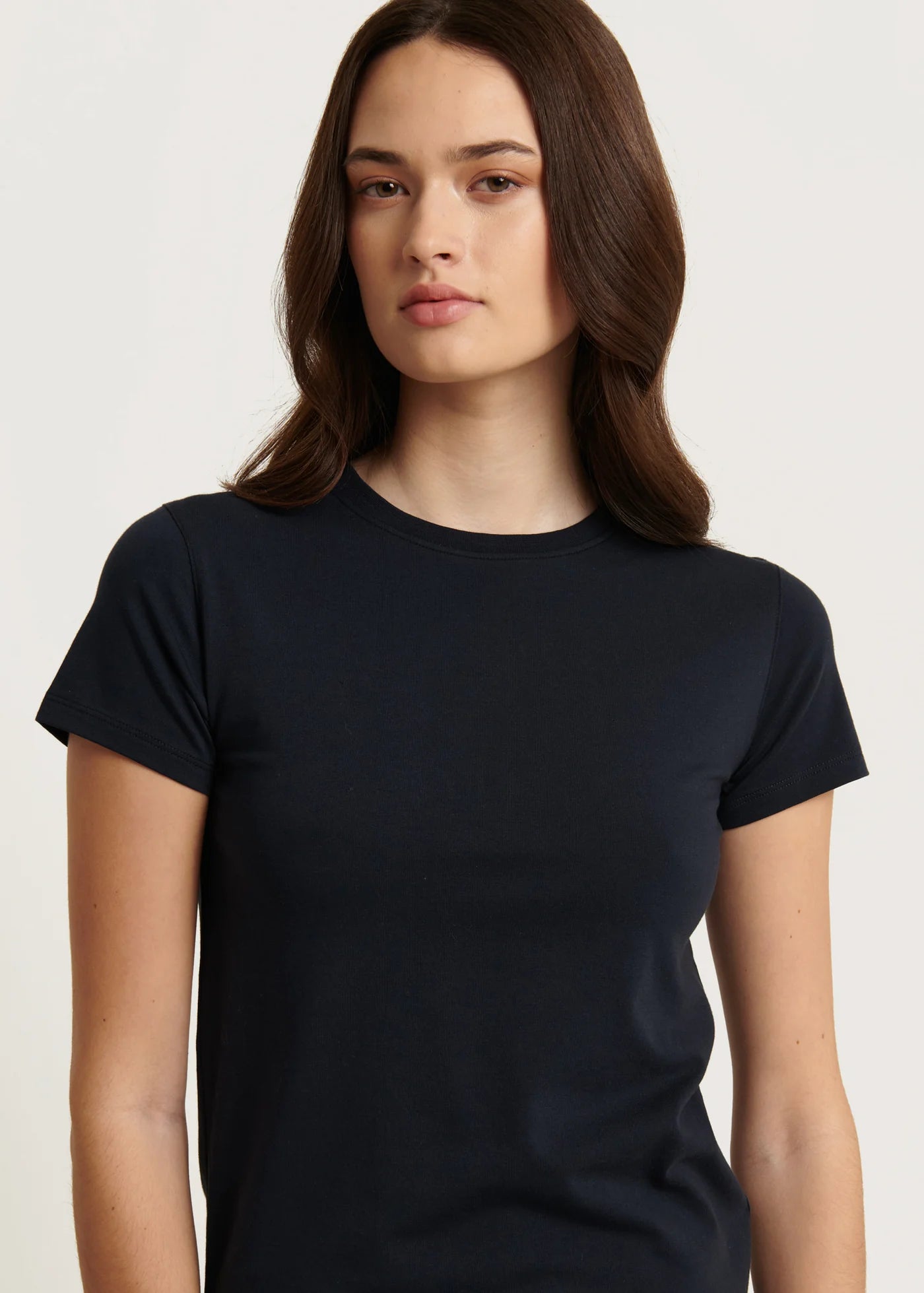 Pima Cotton Stretch Slim T-Shirt in Midnight