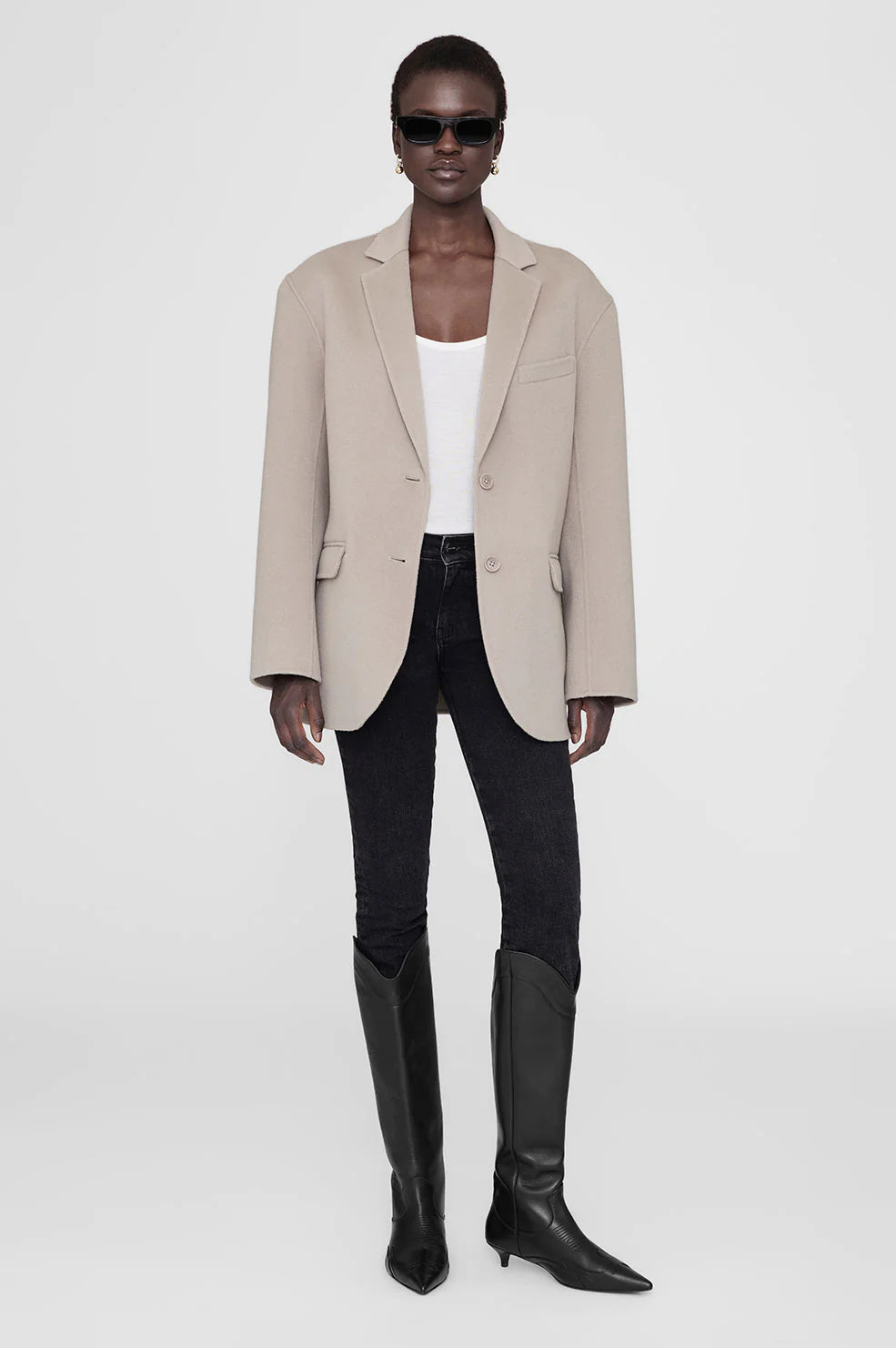 Quinn Blazer in Taupe Cashmere
