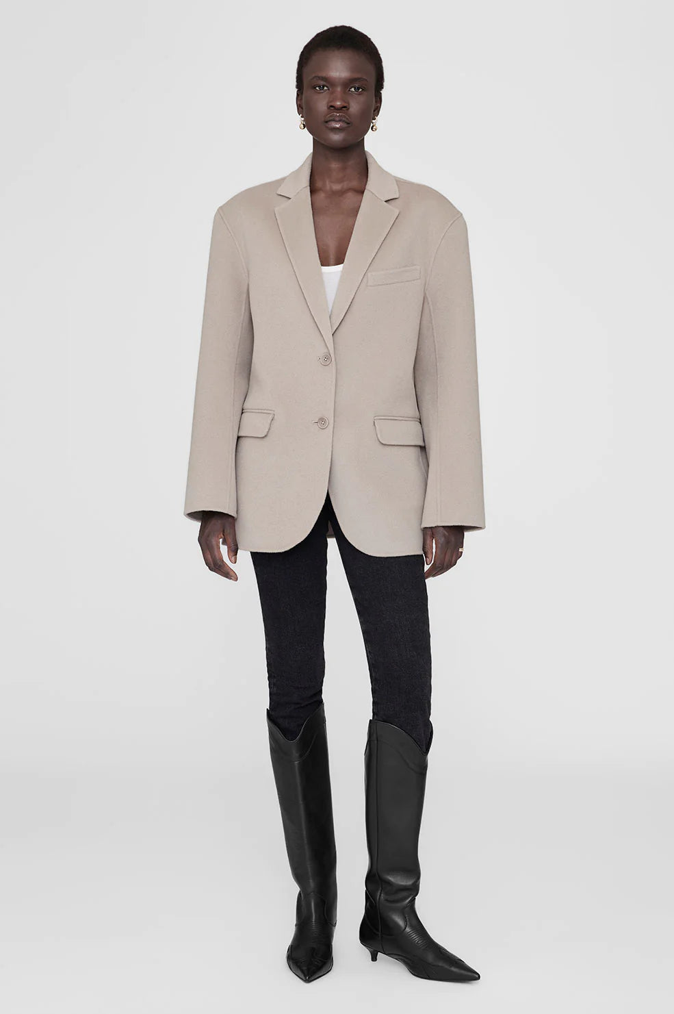Quinn Blazer in Taupe Cashmere
