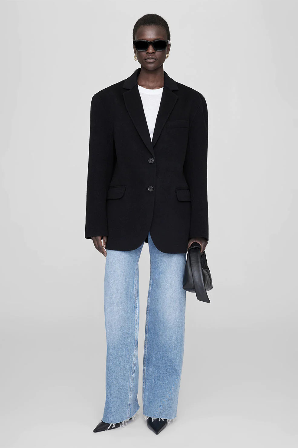 Quinn Blazer in Black Cashmere Blend