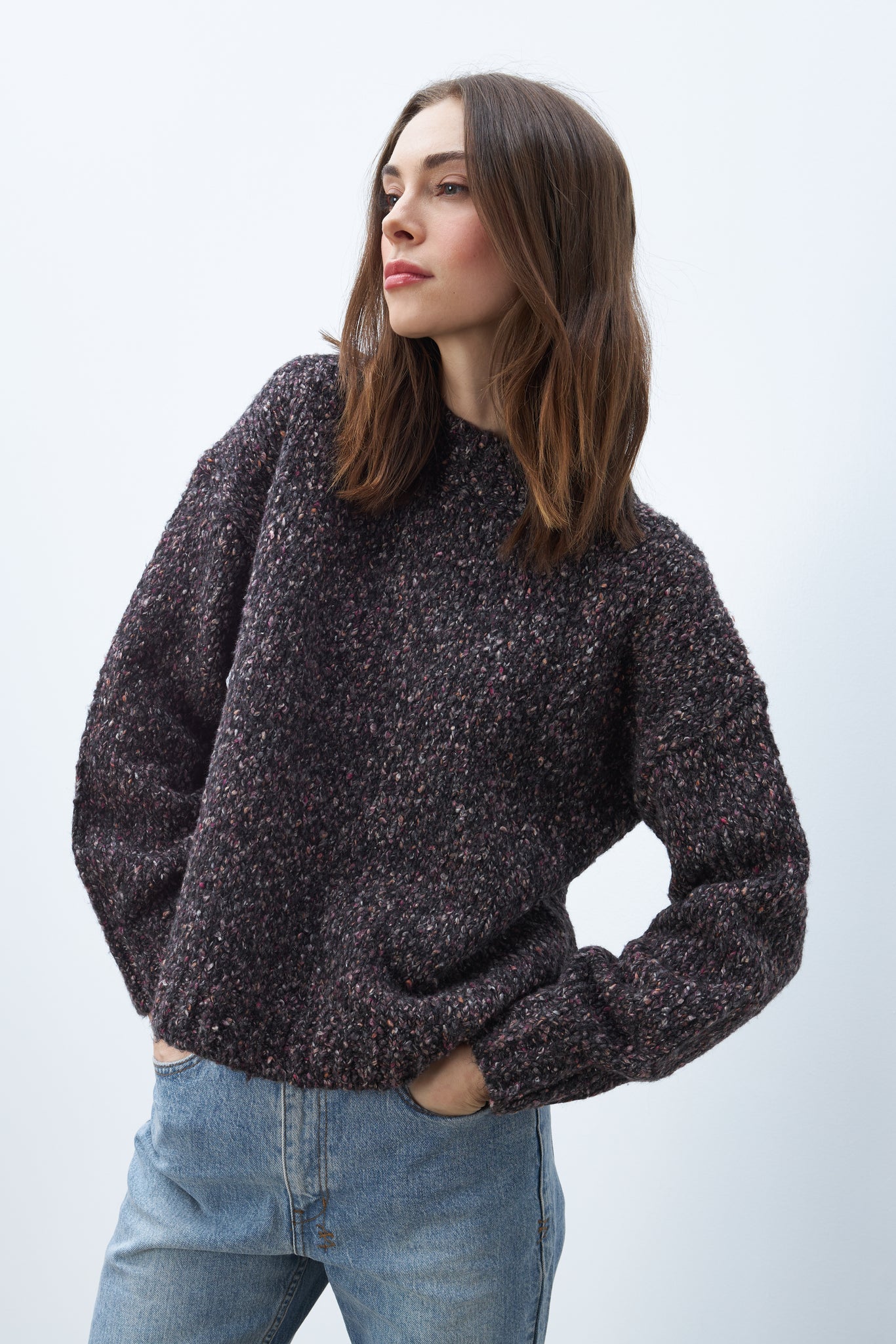 Rosie Sweater in Black Raspberry
