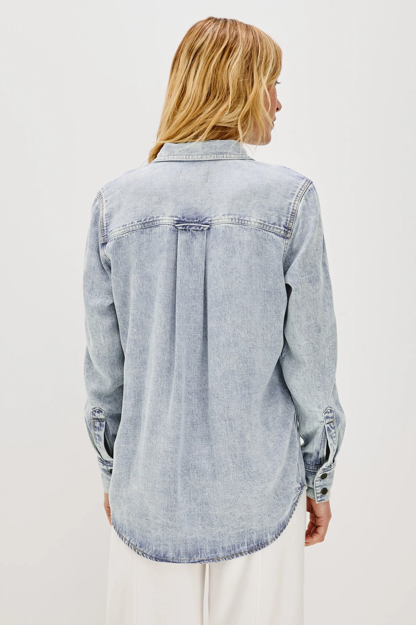 Atticus Shirt in Bleached Indigo