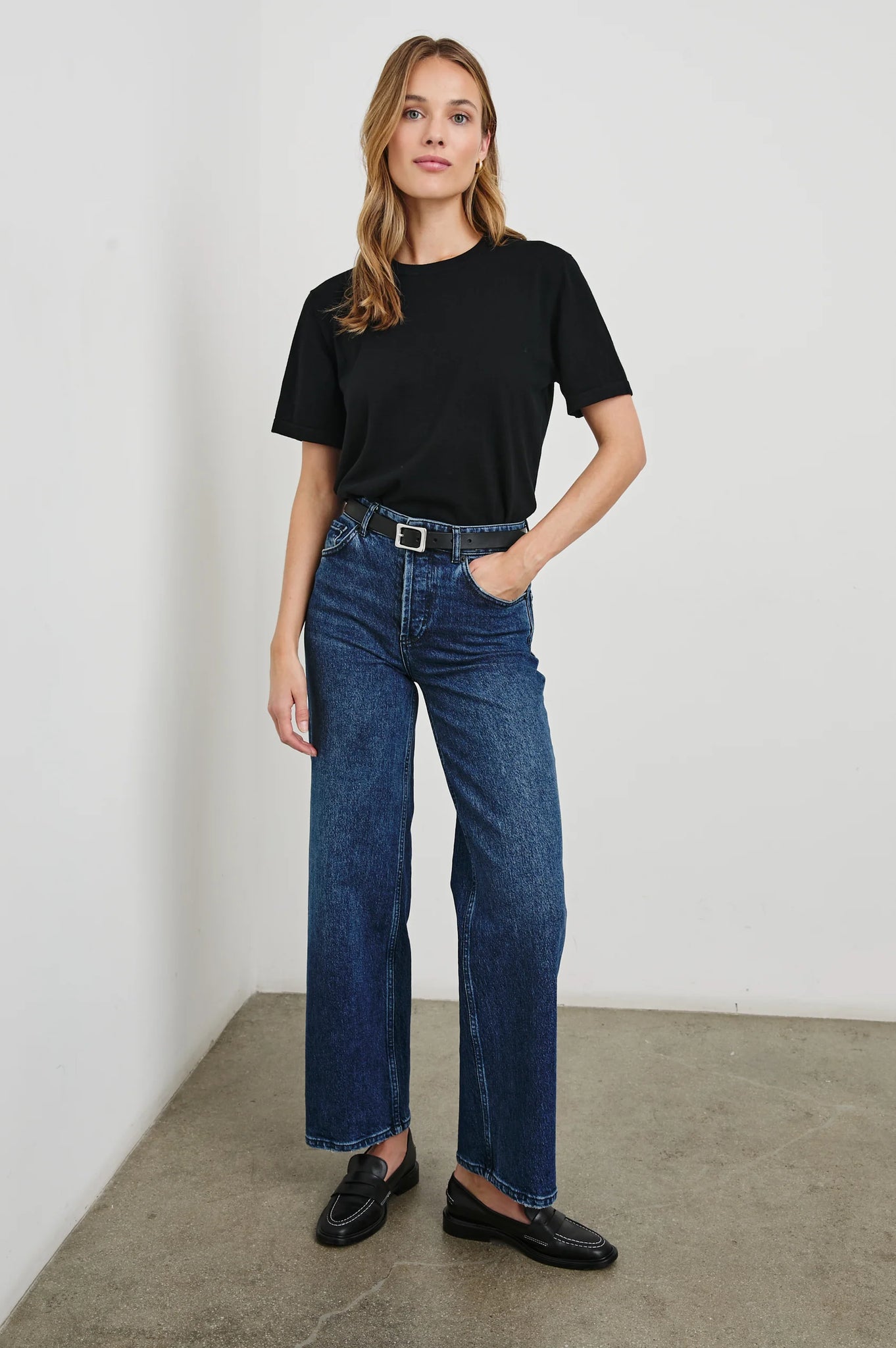 Cotton Cashmere Tee in Black