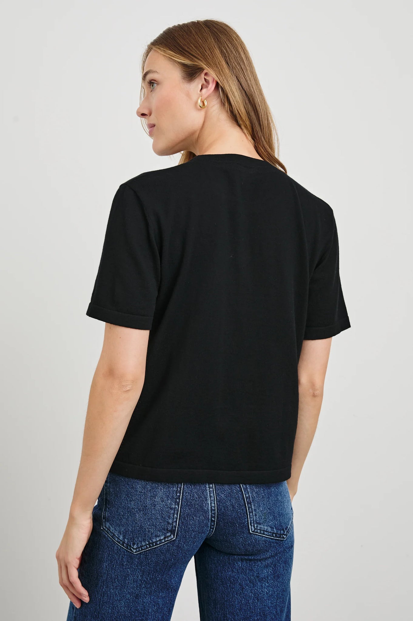 Cotton Cashmere Tee in Black