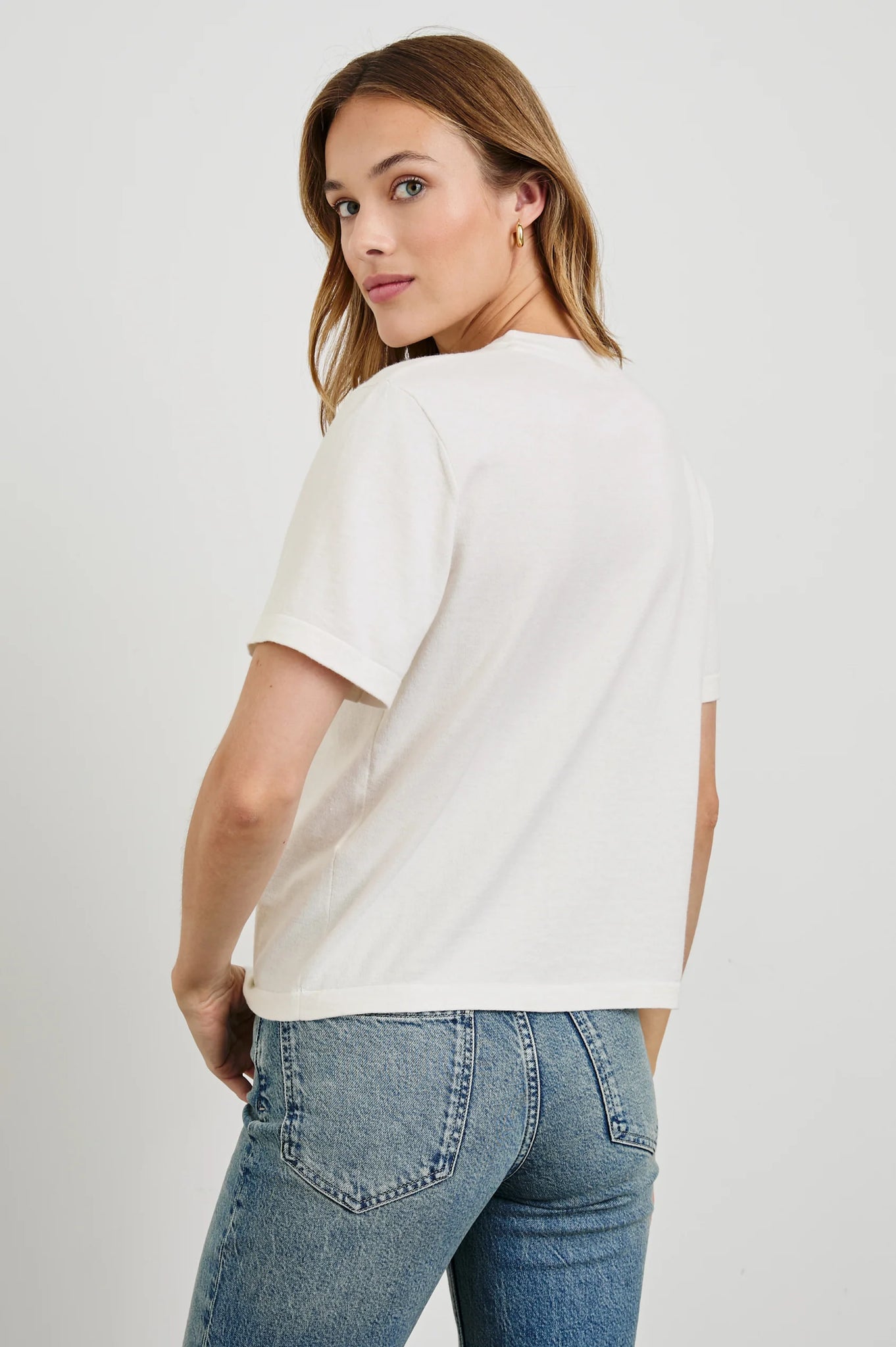 Cotton Cashmere Tee in White