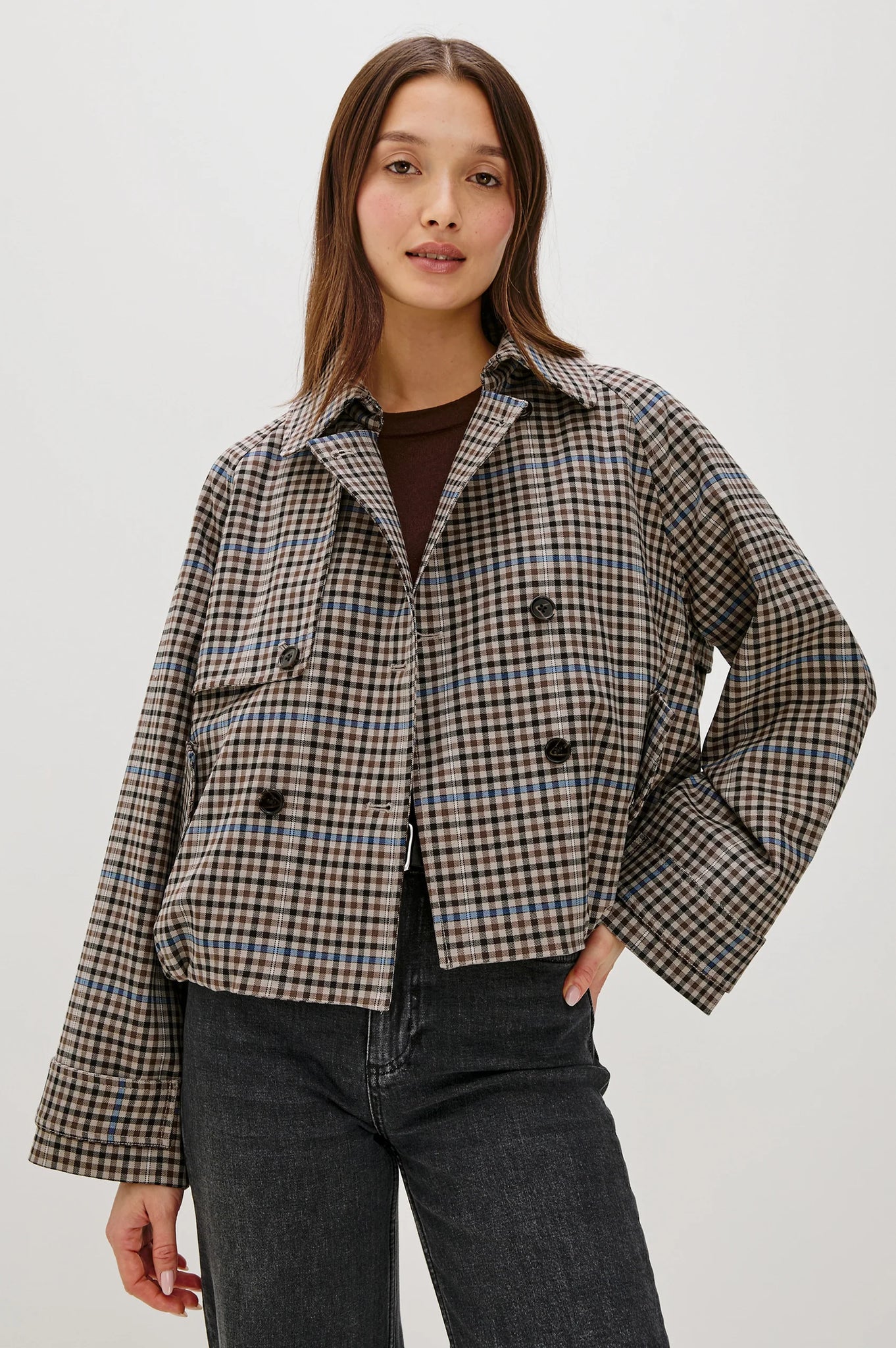 Jett Jacket in Mocha Check
