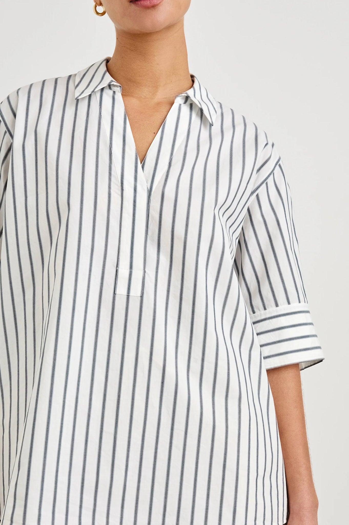 Juda Top in Chalk Slate Stripe