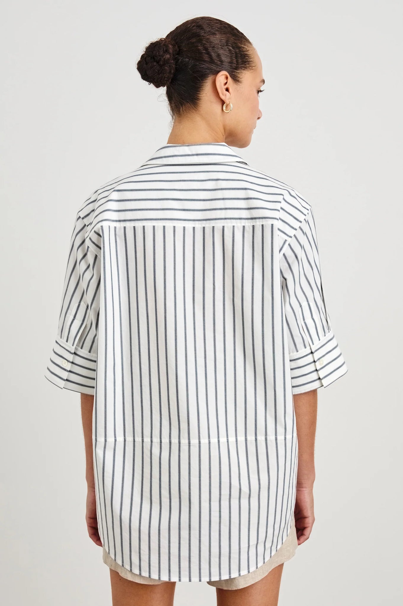 Juda Top in Chalk Slate Stripe