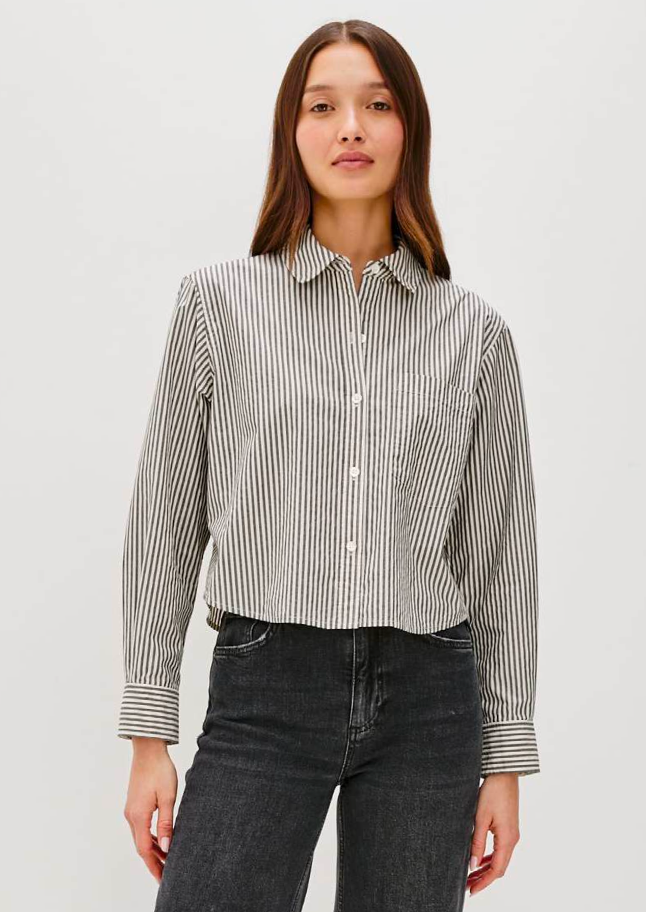 Ramy Shirt in Noir Stripe