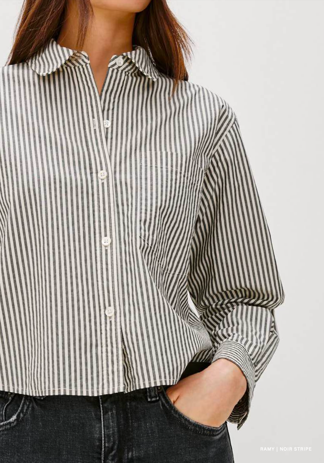 Ramy Shirt in Noir Stripe