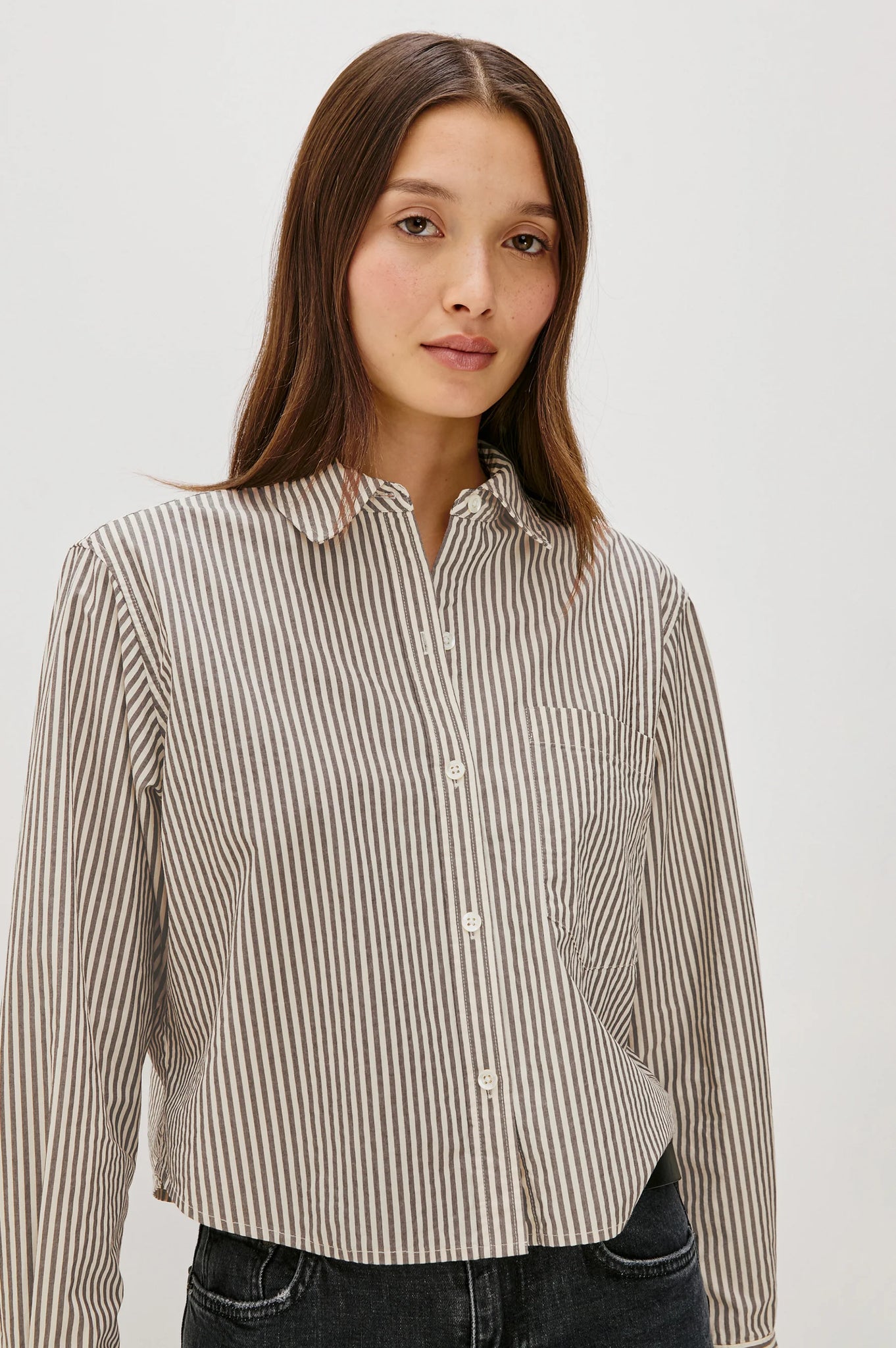Ramy Shirt in Noir Stripe