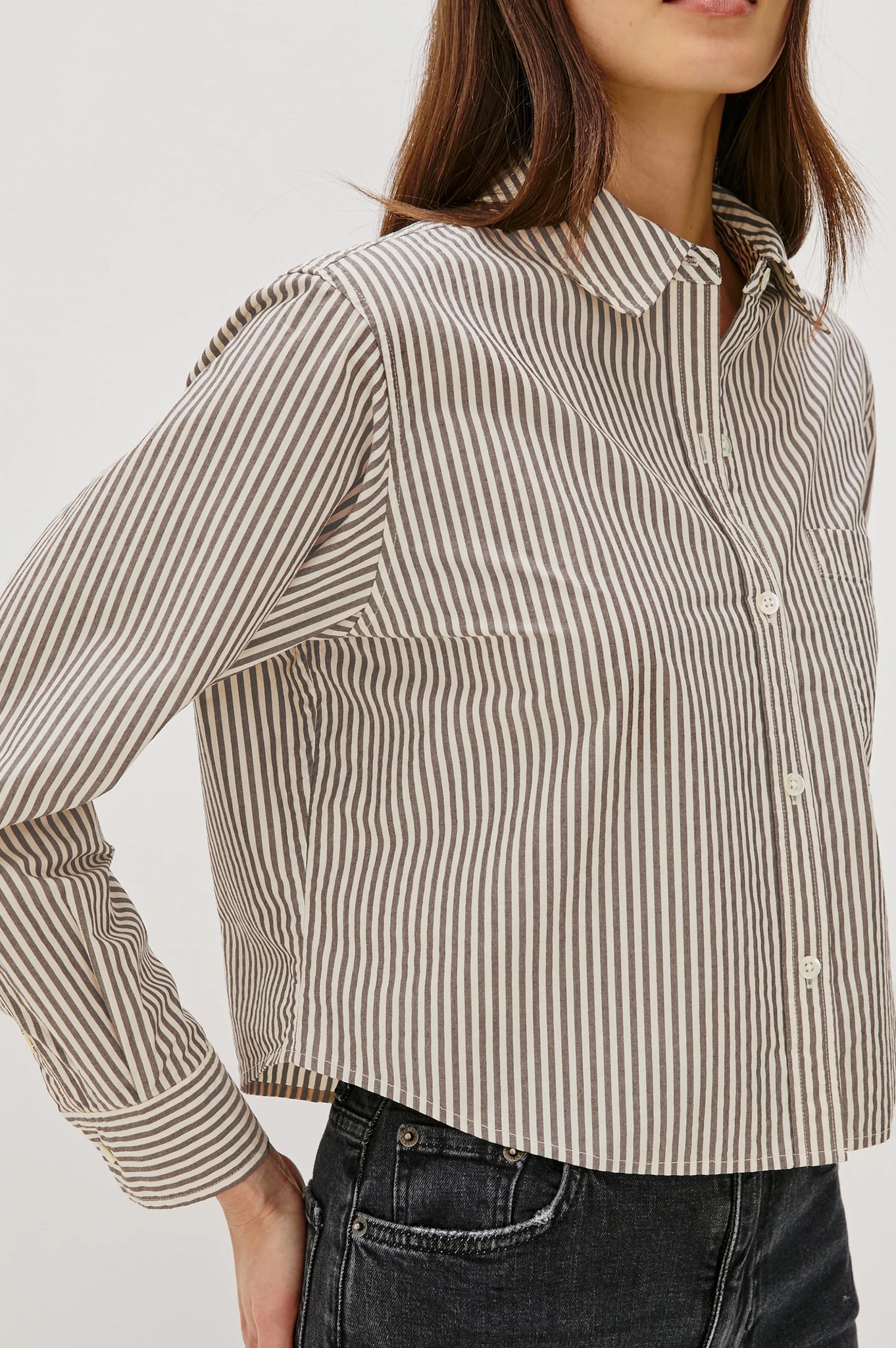 Ramy Shirt in Noir Stripe
